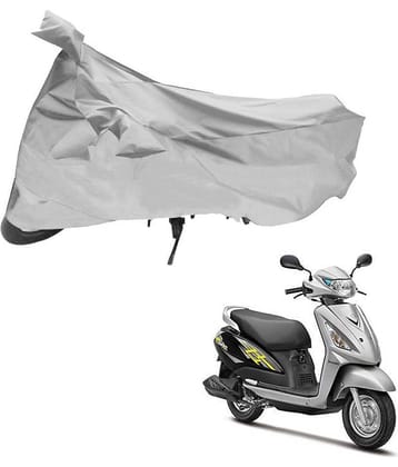AutoRetail Dust Proof Two Wheeler Polyster Cover for Suzuki Access Swish (Mirror Pocket, Silver Color)