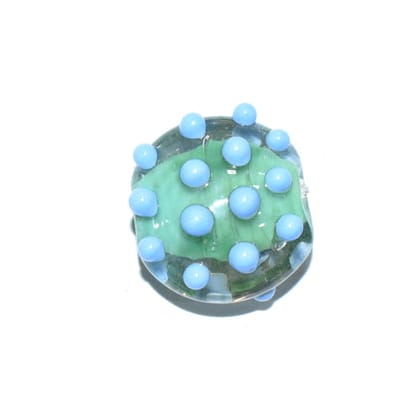 Handmade Fancy Lampwork Glass Beads For Jewelry Making Necklace , Earring and Bracelet (Flat Round) SFL-775-Per Packet 25 Pcs / 22X12 MM