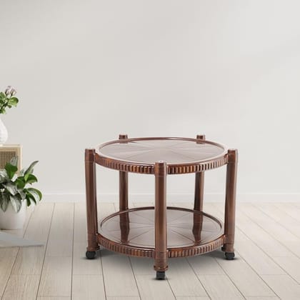 MAHARAJA Plastic Coffee Table with Wheels  Multipurpose Trolley Table for Home, Living Room, Balcony & Office Use