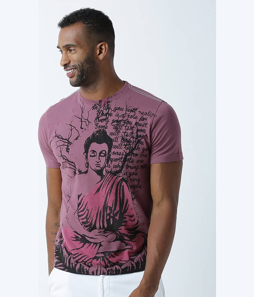 Huetrap Pack of 1 Cotton Regular Fit Men's T-Shirt ( Maroon )