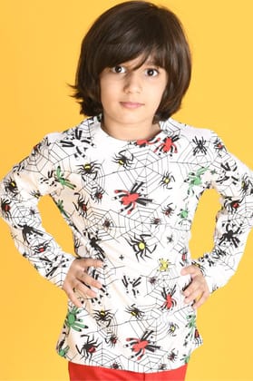 SPIDER LONG SLEEVES T-SHIRT - WHITE-0-6 MONTHS / 1N / WHITE