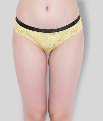 La Intimo Nylon Printed Women's Briefs ( Yellow )