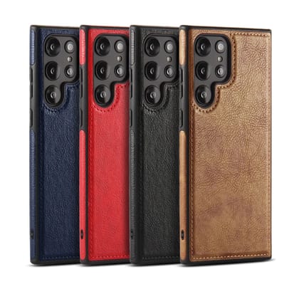 Samsung Leather Custom Initial Hybrid Silicone Bumper Case-Samsung S24 Ultra / Black