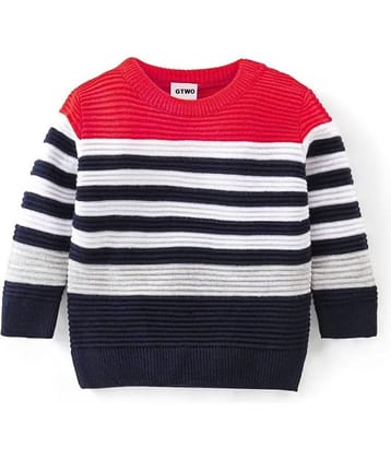 GTwo Pack of 1 Boys Woollen Blend Pullover Sweater ( Red & Black )