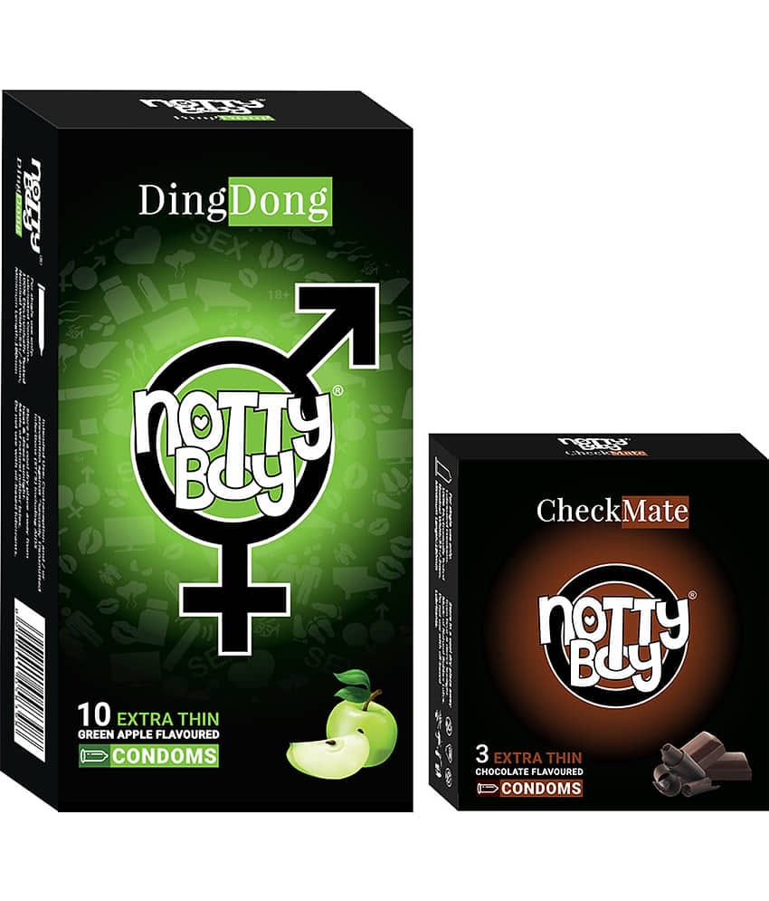 NottyBoy Fruit and Chocolate Flavoured Condoms - (Set of 2, 13 Pieces)