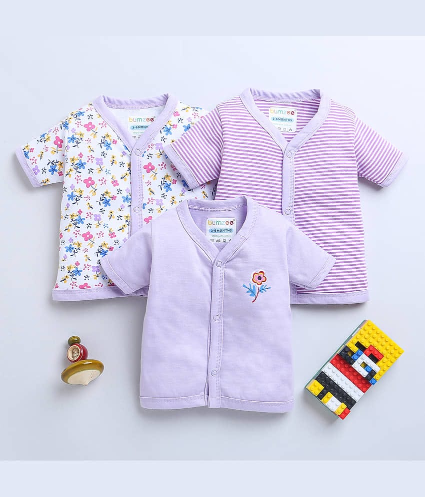 BUMZEE Pack of 3 Baby Girls Cotton T-Shirt ( PeachPuff )