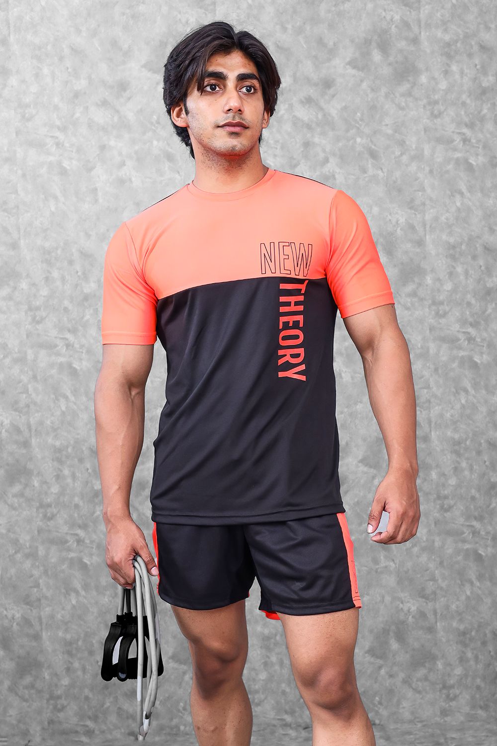 Block Training T-shirt- Neon Orange-S
