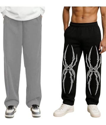 attitude start of fashion Grey Lycra Men's Joggers ( Pack of 2 )