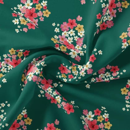 Hawaiian Tiny Colourful Chintz Digital Printed Fabric-Polyester / Japan Satin / 110 CM | 43 Inch