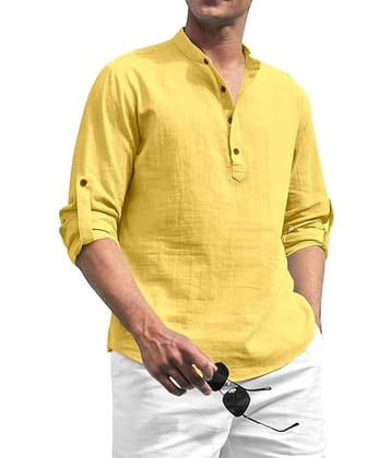 Yugnik Teal Cotton Men's Shirt Style Kurta ( Pack of 1 )