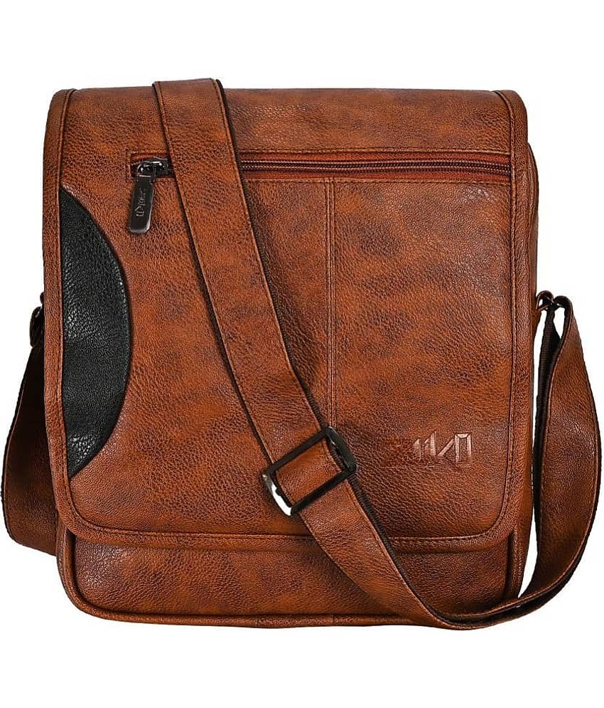 ZAIKO BAGS Tan Solid Messenger Bag