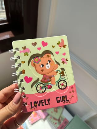 Mini kawaii diary | Mini Bear Notebook | Spiral Diary-Pink