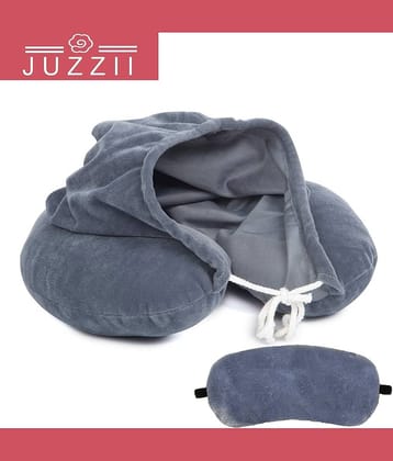 JUZZII Grey Neck Pillow,Eye Shade ( Pack of 2 )