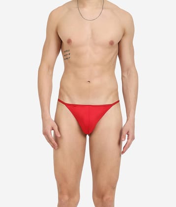 La Intimo Pack of 1 Polyester G-String For Men's ( Red )