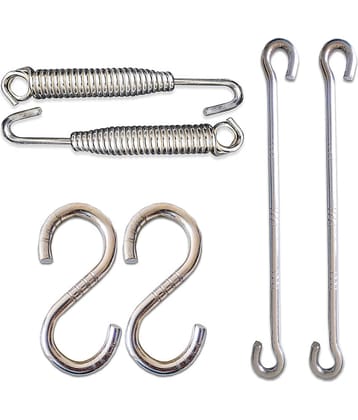 Laxmi Swing Accessories, 2pcs S Hook, 2pcs Jhula,Rod , 2pcs Spring Hook 6 Hand Tool