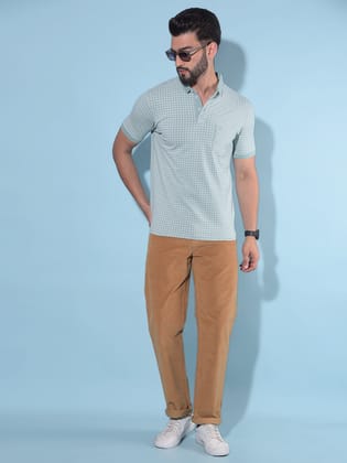 Beige Straight Stretchable Trousers-30 / Beige
