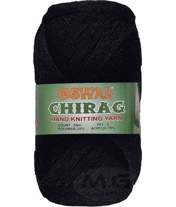 Represents Oswal Chirag  Black 200 gms Wool Ball wool B Art-AJDH