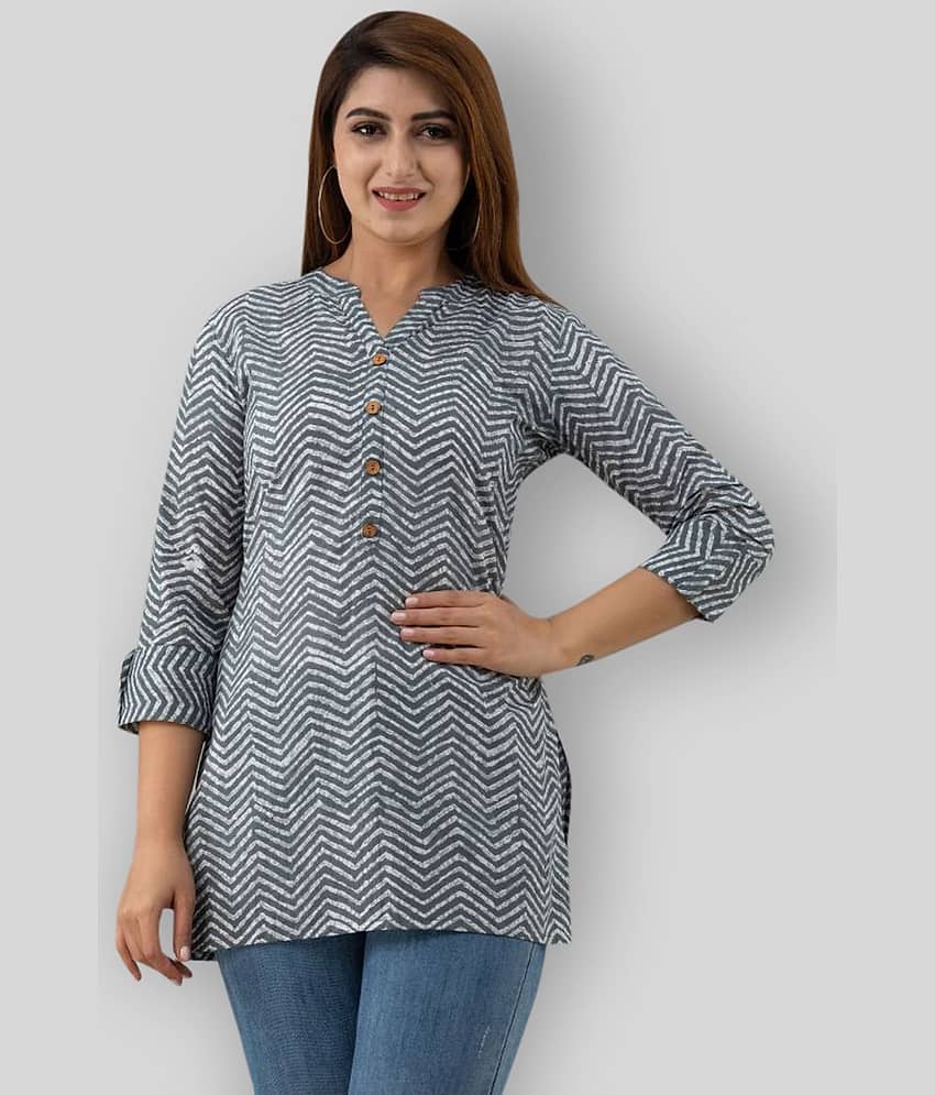 SVARCHI - Light Grey Cotton Blend Women's Tunic ( Pack of 1 )