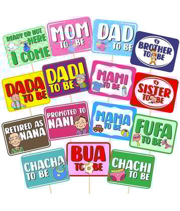 Zyozi 15 Pcs Baby Shower Props for Photoshoot,Photo Booth for Mom to Be Shoot,Maternity Shoot, Photography Or Favors for Babyshower Items Announcement Mommy to be Props