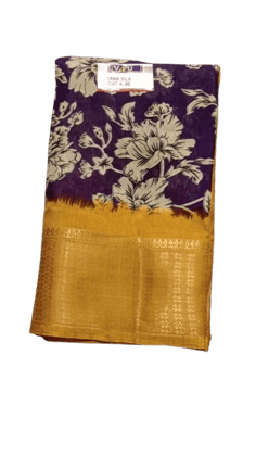 Elegant Blue Brinjel Saree with Matching Blouse Set