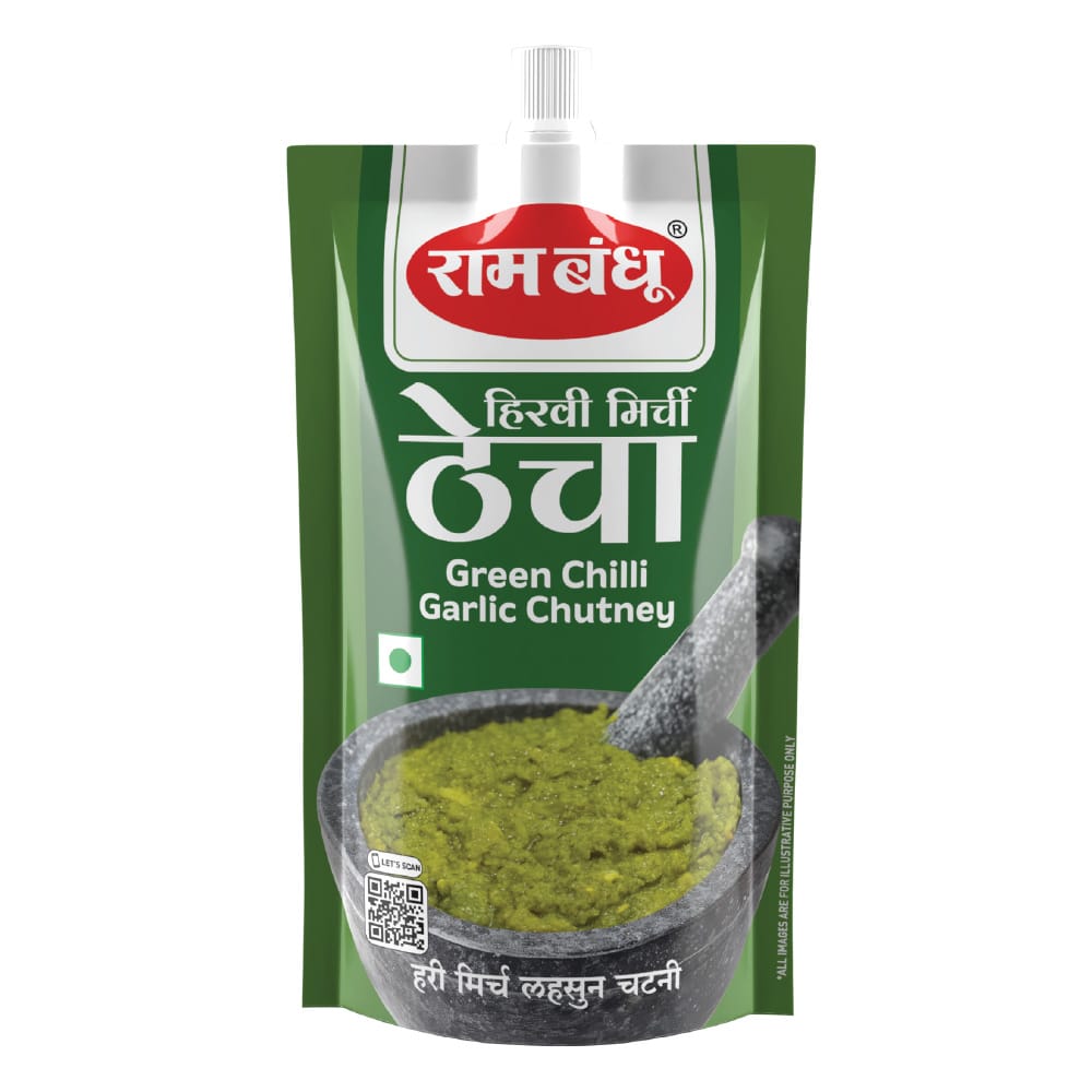 Ram Bandhu Chilli Garlic Chutney (Thecha) - 100G X 5 (Pack of 5)