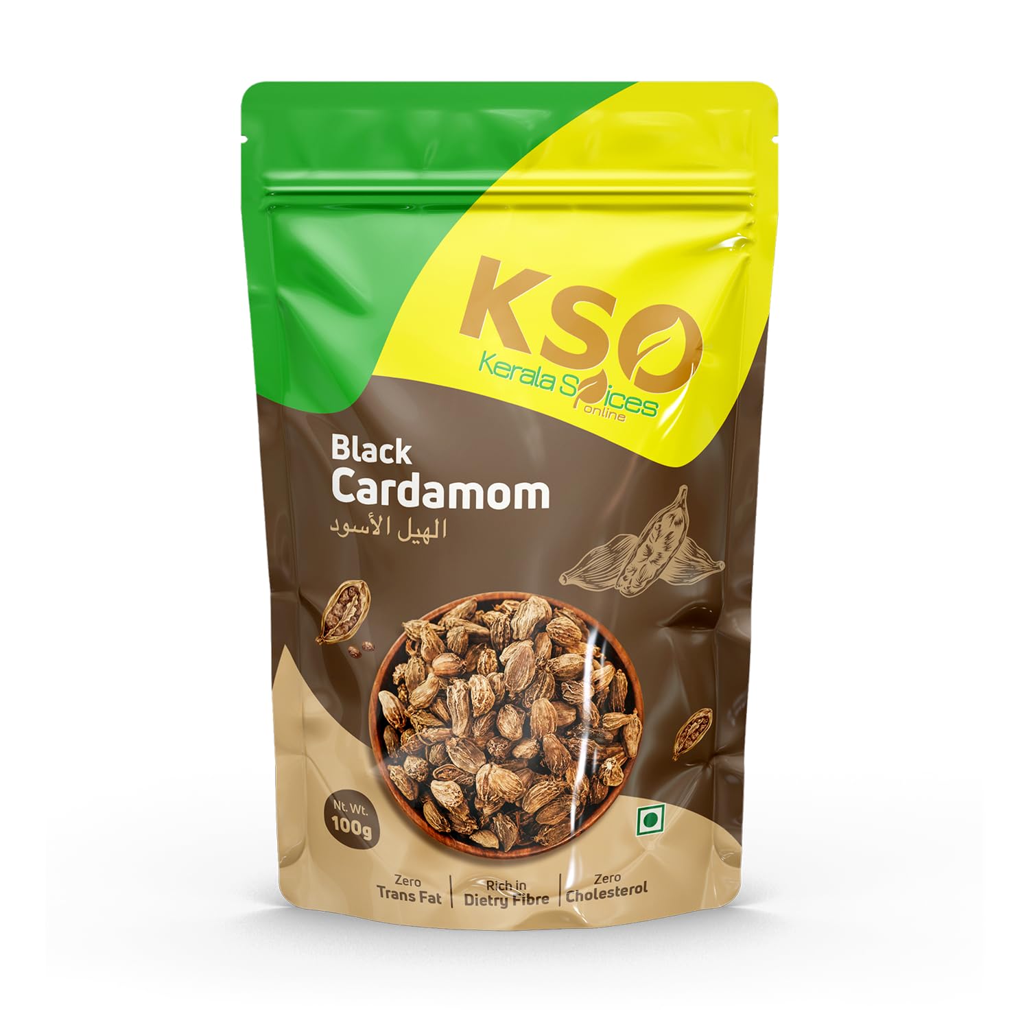 Kerala Spices Natural Black Cardamom 100g | 100% Pure, best Quality | Aromatic and Bold Flavor for Curries, Biryani, Tea & Desserts | No Additives or Preservatives