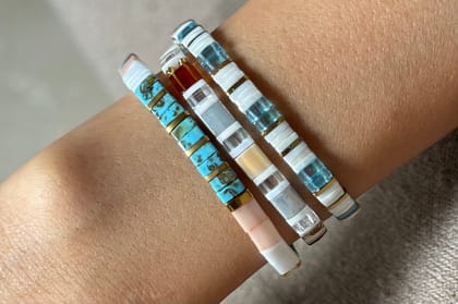 Set of 3 - Peachy Waves Tila Bracelets