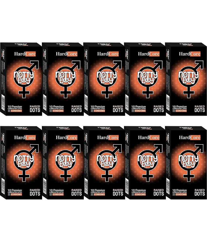 NottyBoy HardCore Raised Dots Big Dotted Condoms - Pack of 100