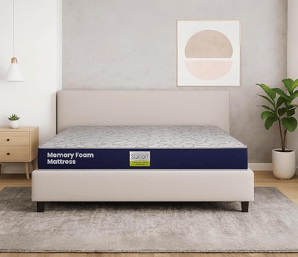 Starlon The Cloud Comfort Memory Foam Mattress | Dual Comfort Orthopedic Design for Back Pain Relief | Rebonded Foam Base with Adaptive Memory Foam for Spine Alignment | Single Size (35x78x8 Inches)