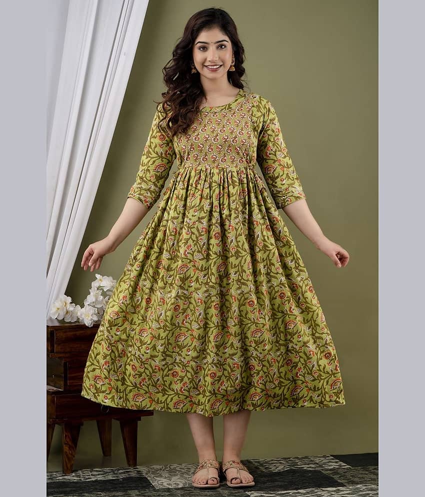 Nevisha Style Green Cotton Maternity Kurta Single