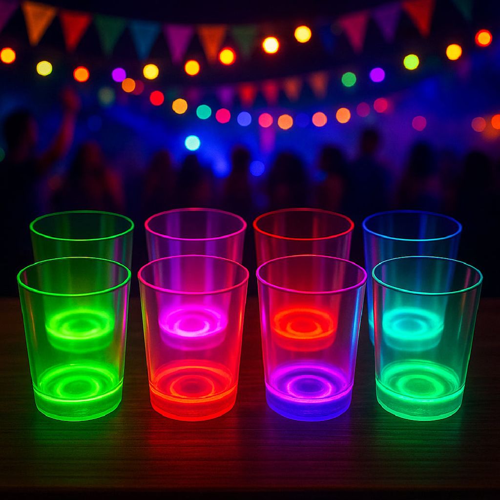 Glow In The Dark Neon Drinking Glasses - 8PC - Party and Festive Needs | Buy online on ZillyBuy