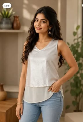 Silver Mist Layered Sleeveless Top