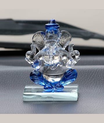 eCraftIndia Blue-Toned Textured Ganesha Figurine Showpiece