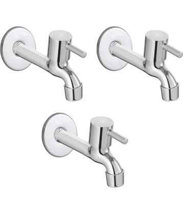 Bathfax TURBO STAINLESS STEEL LONG BIB TAP (PACK OF 3) Steel Bathroom Tap (Bib Cock)