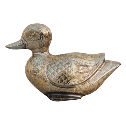 Handmade Brass Sitting Duck Decorative Showpiece Statue, Height : 7 Inch (ANMAS153)