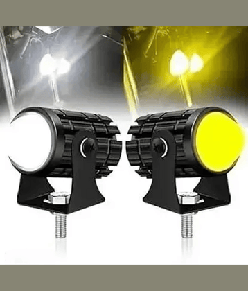 Aksmit Mini Driving Flasher Fog Light Lamp Projector Lens LED Spotlight Dual Color Led Light System for Motorcycle, Bikes & Scooters (12V, 30W)