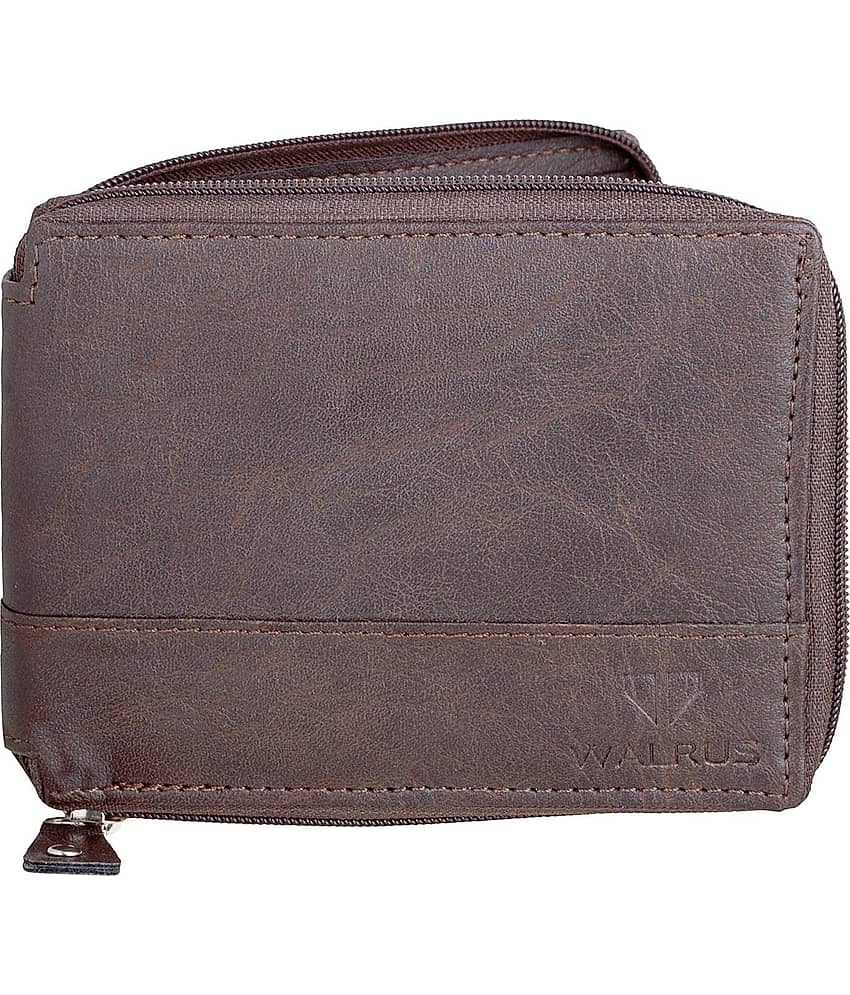 Walrus - Brown Faux Leather Men's Regular Wallet ( Pack of 1 )