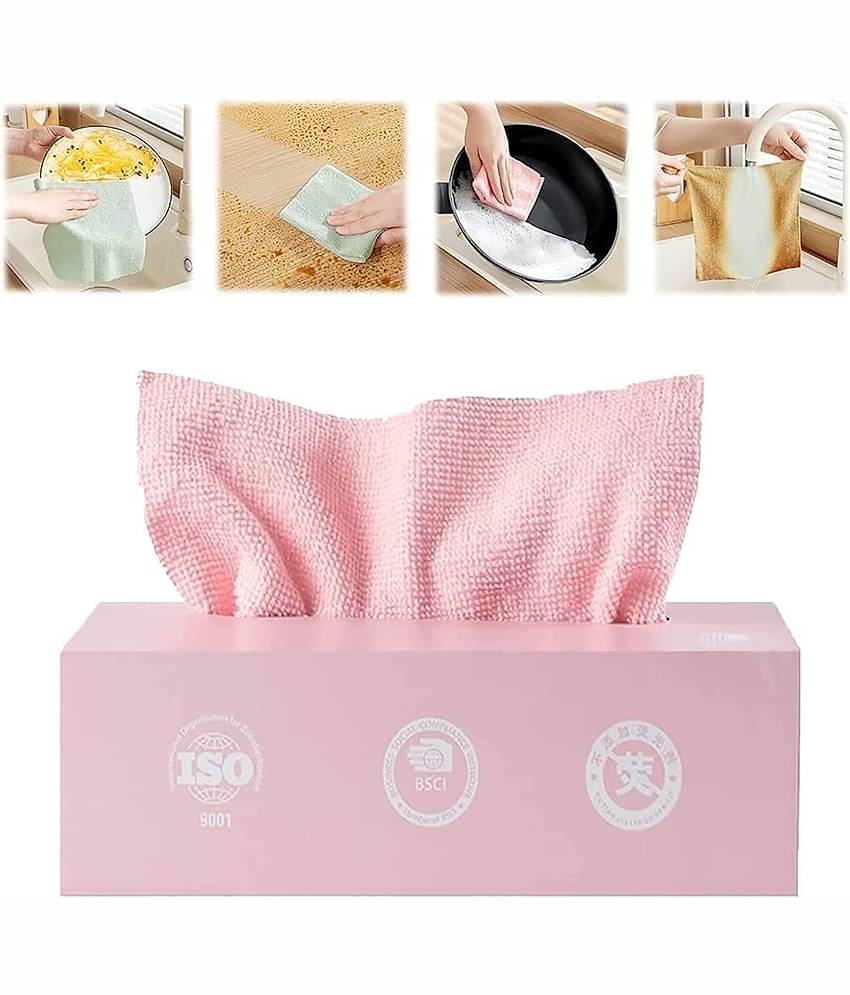 Microfiber Cleaning Cloth - 20 PCS Reusable Microfiber Multi Functional Cleaning and Drying Wipes for Home Kitchen & Office | Strong Absorbent Cleaning Cloth with Dispenser Box (Pack of 1 Box)