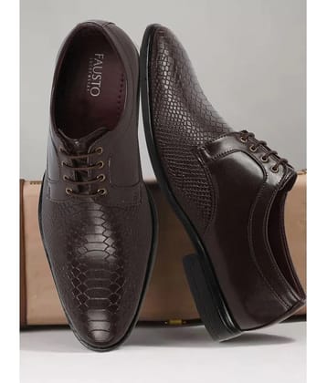 Fausto Brown Mens Derby Formal Shoes - None