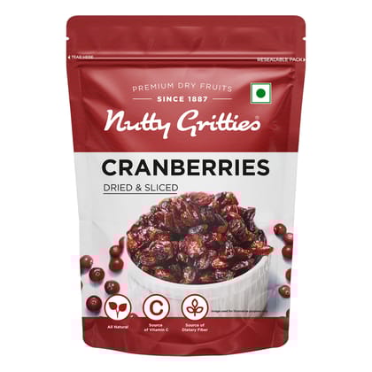 Nutty Gritties Dried US Cranberries, 200 gm