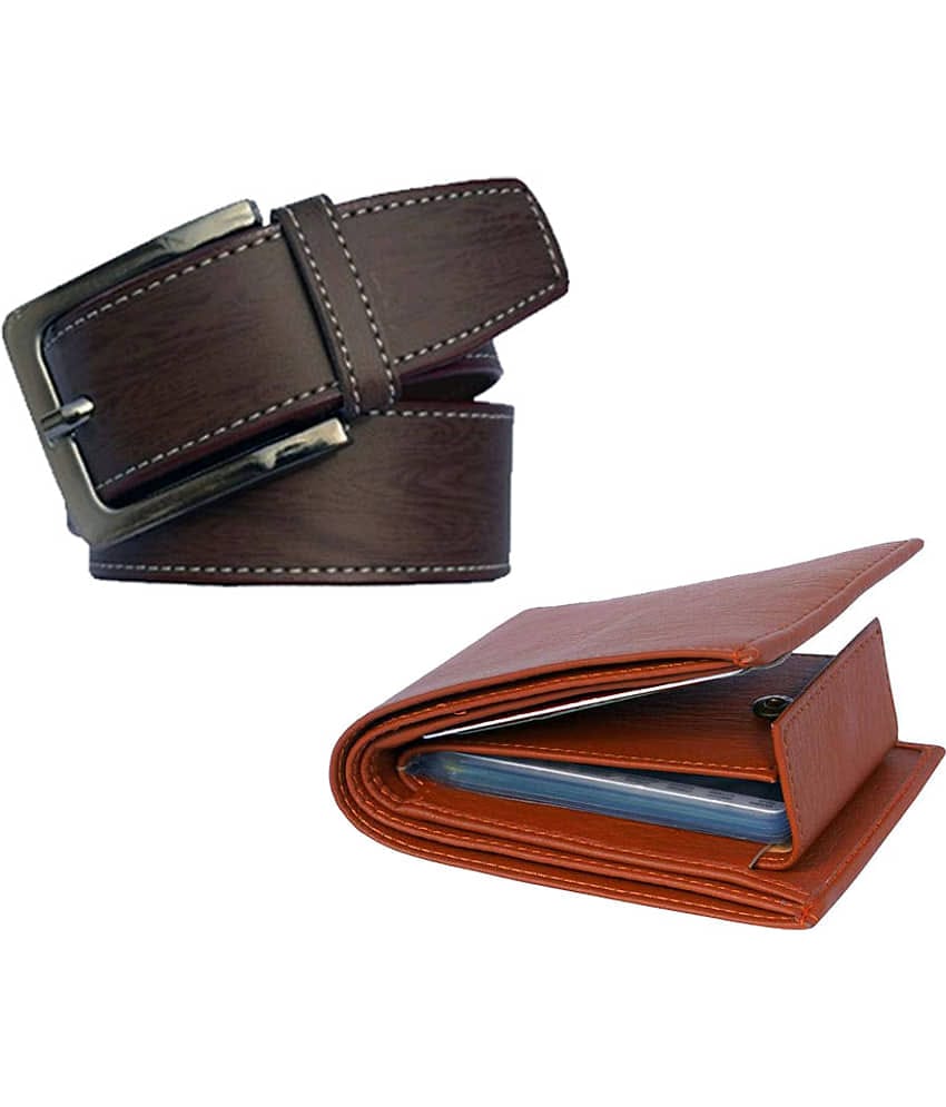 Kastner - Multicolor PU Men's Belts Wallets Set ( Pack of 2 )