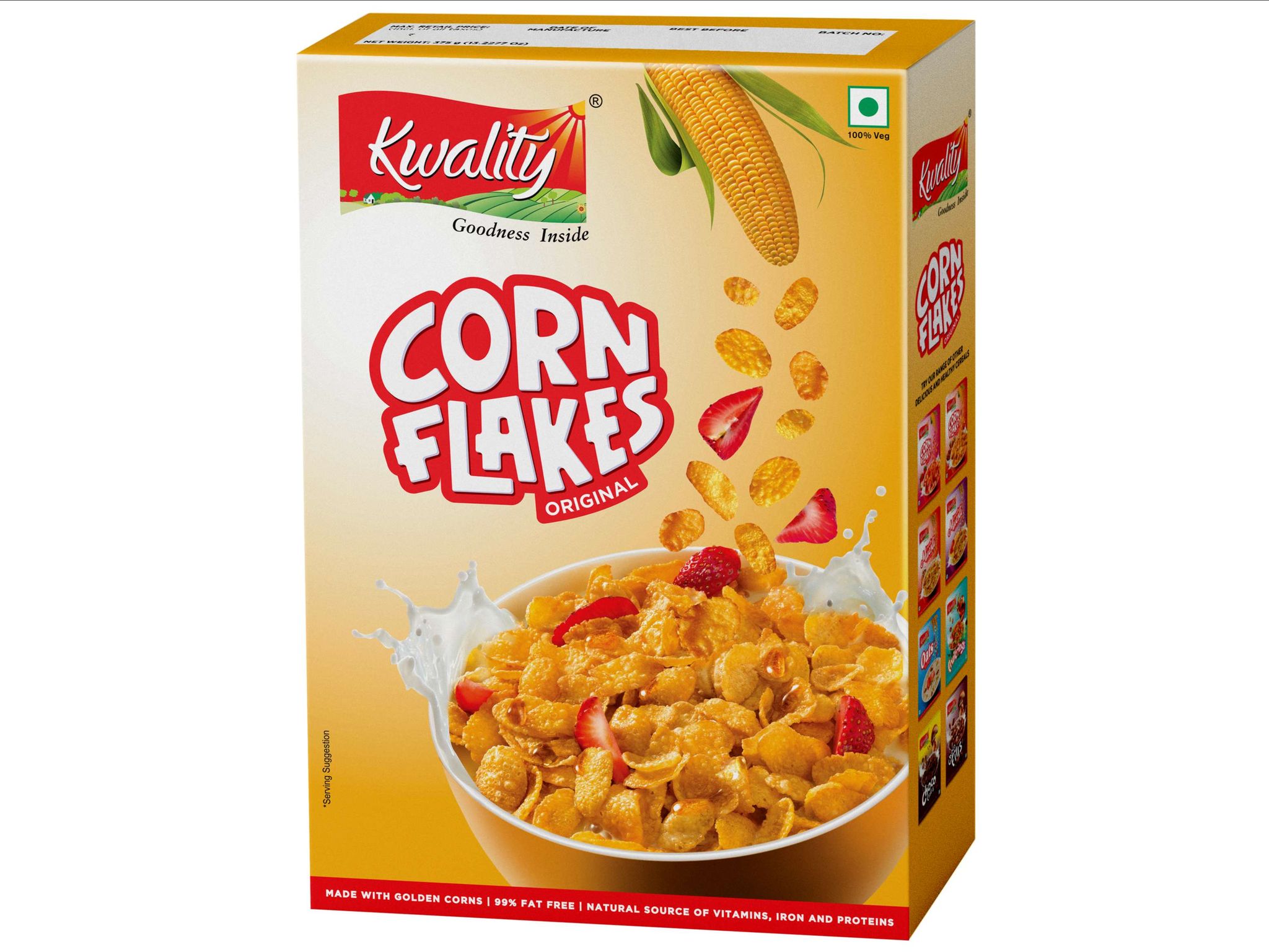 Kwality Corn Flakes Pouch (375 g)