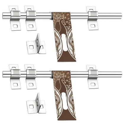 S-GUARD Stainless Steel Door Fitting Aldrop for Home, Gate, Bedroom, Store Room, Offices- Peacock-Brown-2 Pcs