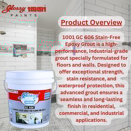 1001 GC 606 Stainfree Epoxy Grout for Floors and Walls, Professional-grade Solution for Both Residential and commercial spaces, Stain Resistance and Water Resistance. (Galaxy Black, 1kg)