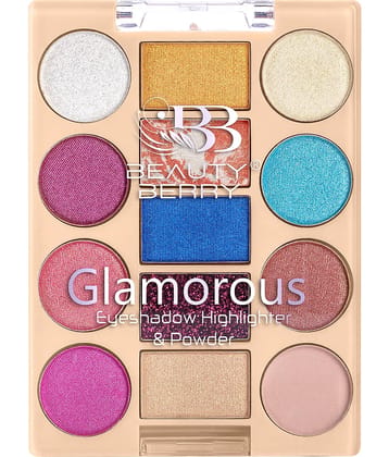 Beauty Berry Glamorous Eye Shadow Highlighter & Compact Powder (Pack of 1)