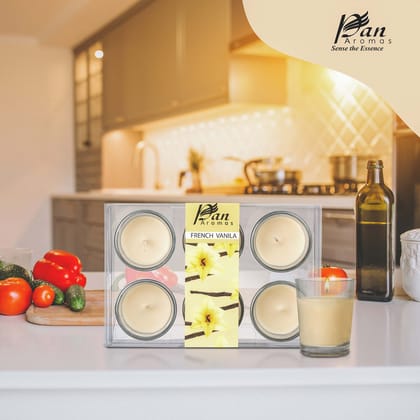 6 Pack Votive Glass Candle- French Vanilla-French Vanilla