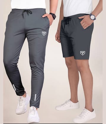 Septem Blue Polyester Men's Gym Shorts ( Pack of 2 )