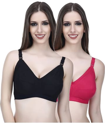Elina Pack of 2 Cotton Non Padded Women's T-Shirt Bra ( Multi Color )