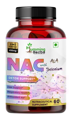 Humming Herbs NAC with ALA & Selenium - Antioxidant & Detox Support - 3-in-1 Liver Health, Respiratory Aid & Immune Booster Supplement Humming Herbs NAC with ALA & Selenium - Antioxidant & Detox Support - 3-in-1 Liver Health, Respiratory Aid & Immune Booster Supplement