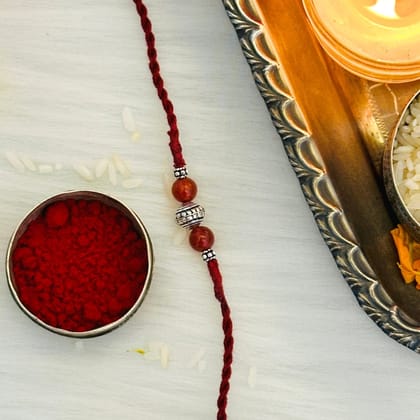 Moh Red Onyx and Silver 925 Rakhi